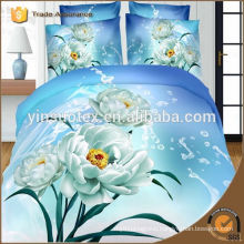 Reactive printed 3d bedding set king size 100% polyester modern bed sheet sets luxury wedding bedroom set